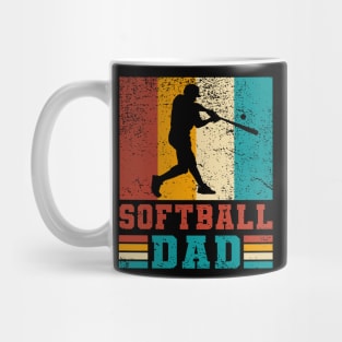 Vintage Softball Dad Fathers day baseball Men Mug